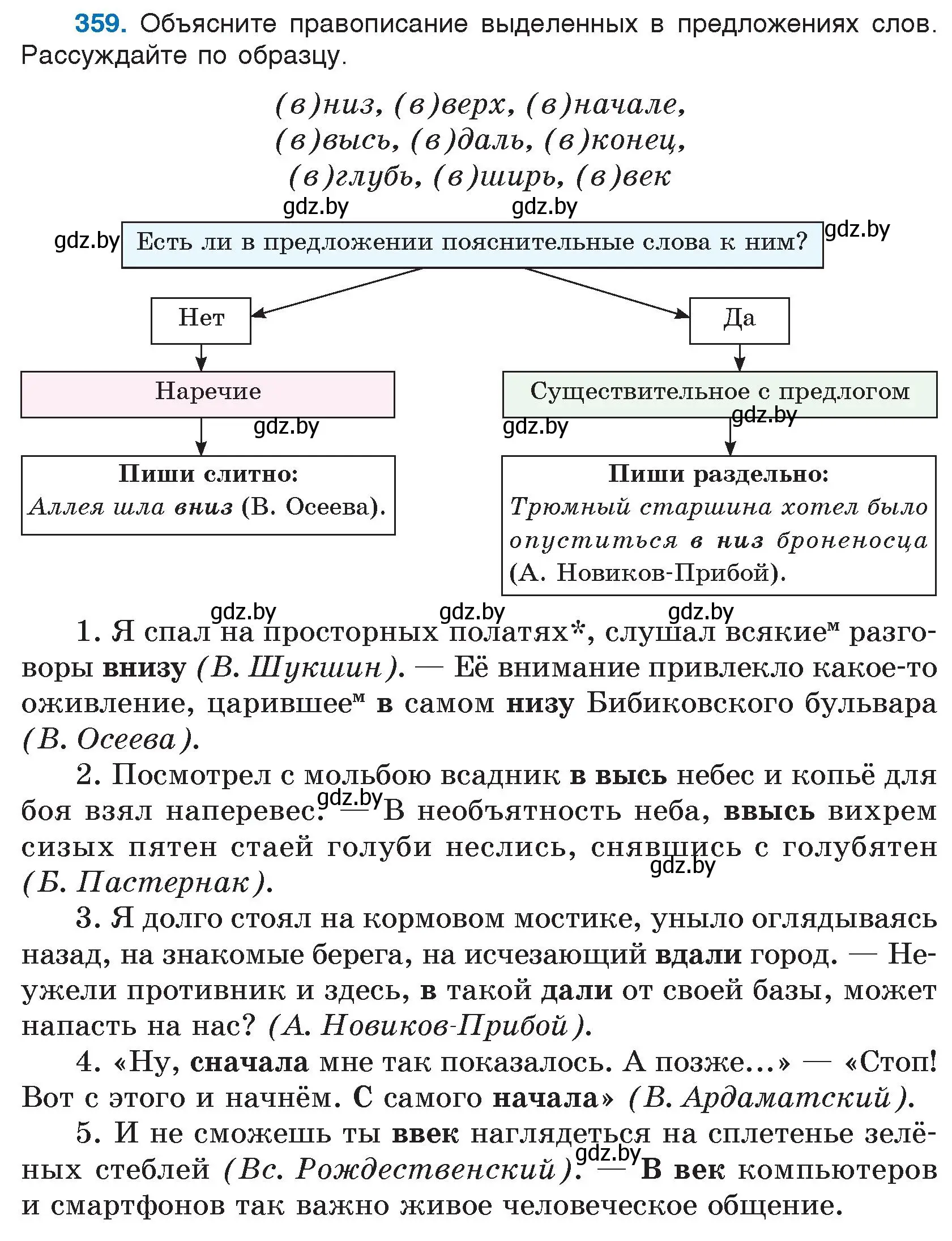 Условие номер 359 (страница 171) гдз по русскому языку 7 класс Волынец, Литвинко, учебник