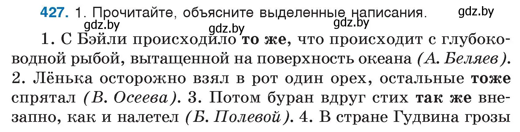 Условие номер 427 (страница 206) гдз по русскому языку 7 класс Волынец, Литвинко, учебник