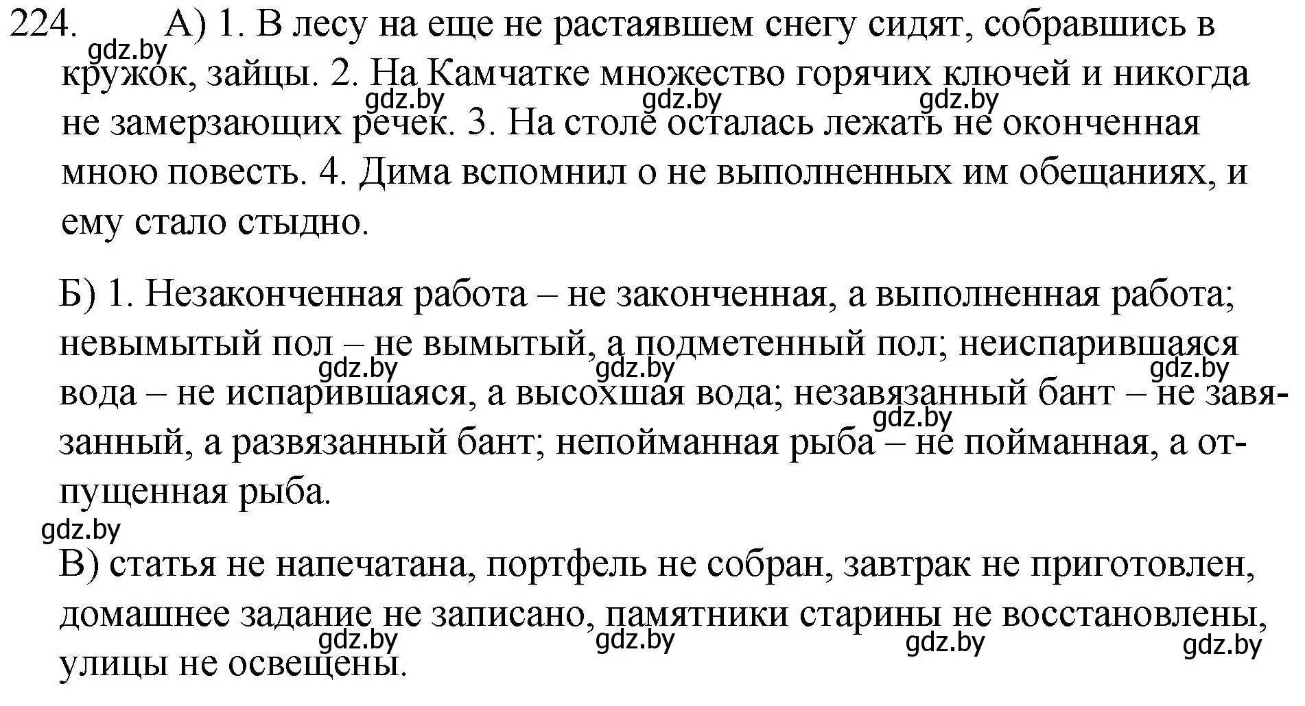 Решение номер 224 (страница 109) гдз по русскому языку 7 класс Волынец, Литвинко, учебник