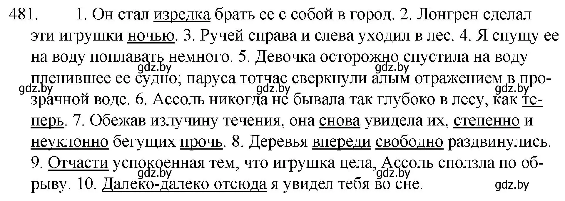 Решение номер 481 (страница 232) гдз по русскому языку 7 класс Волынец, Литвинко, учебник