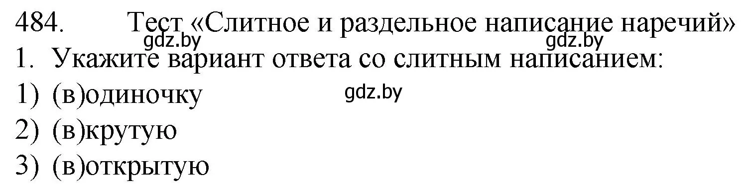 Решение номер 484 (страница 233) гдз по русскому языку 7 класс Волынец, Литвинко, учебник