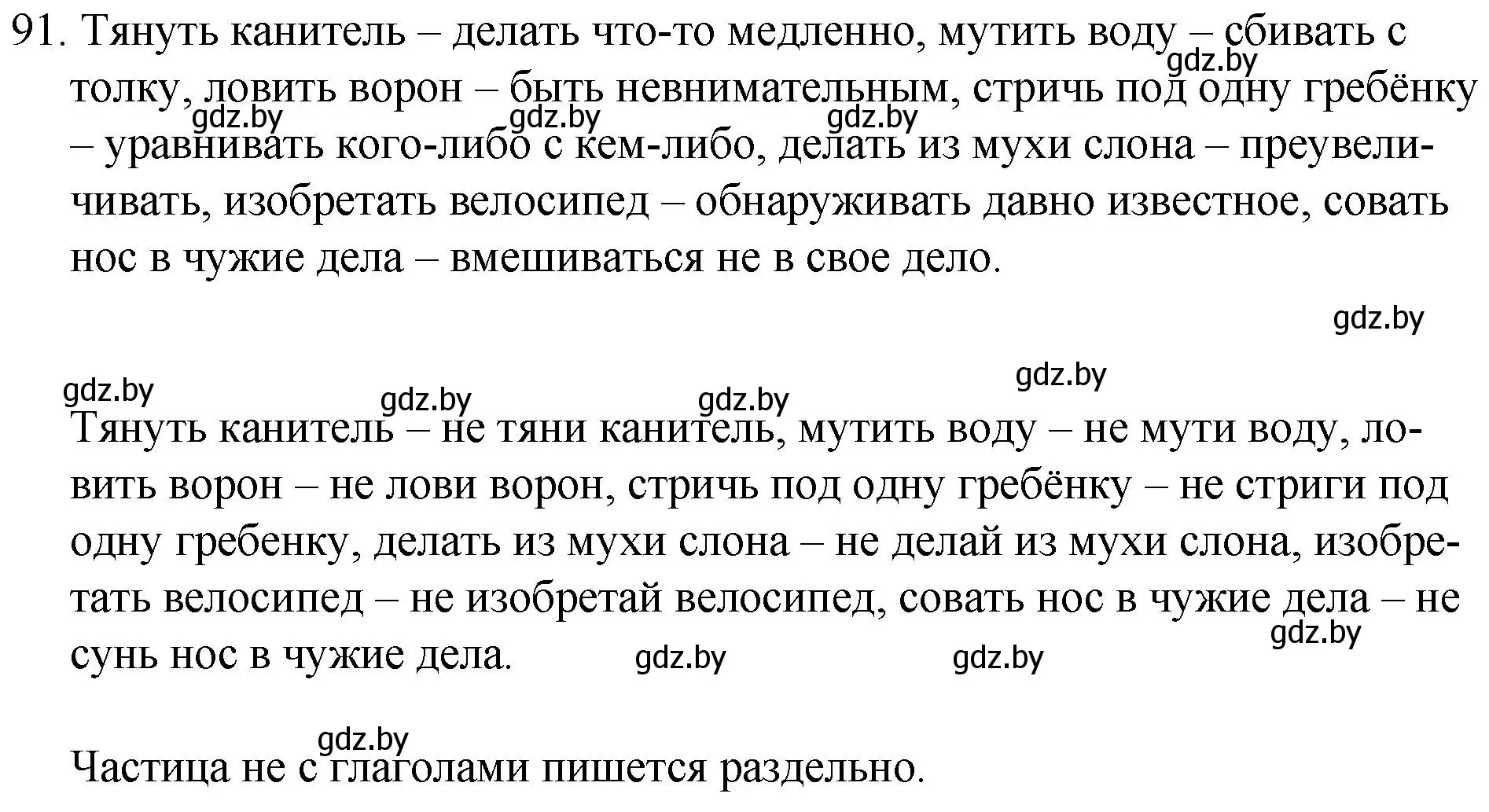 Решение номер 91 (страница 52) гдз по русскому языку 7 класс Волынец, Литвинко, учебник