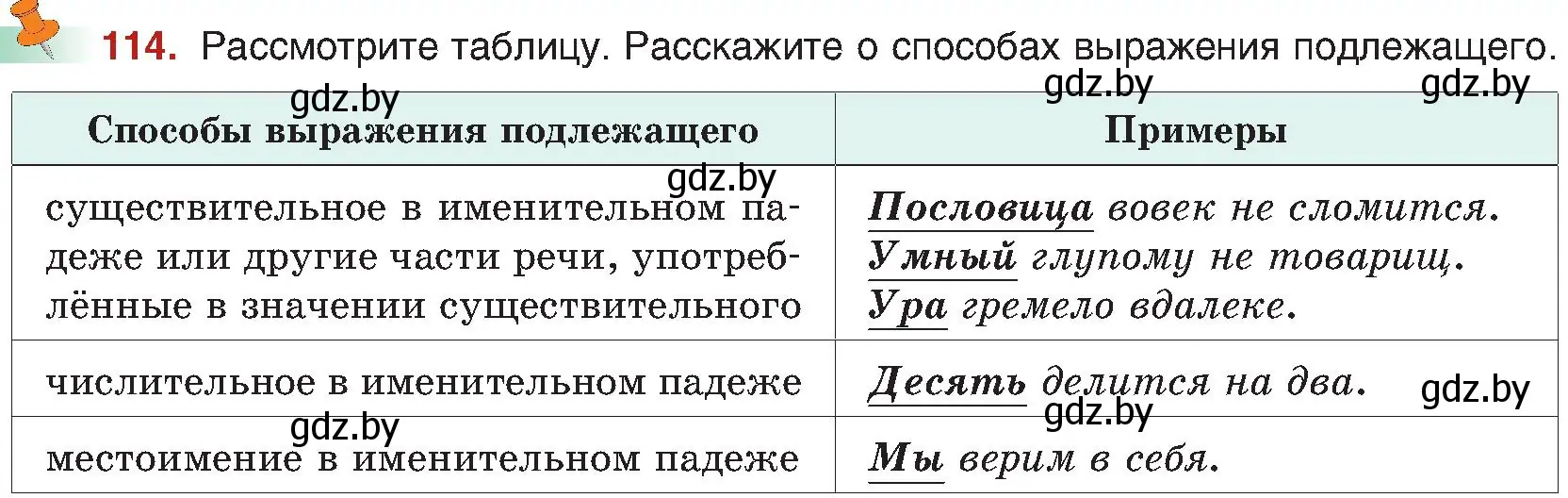 Условие номер 114 (страница 70) гдз по русскому языку 8 класс Мурина, Долбик, учебник