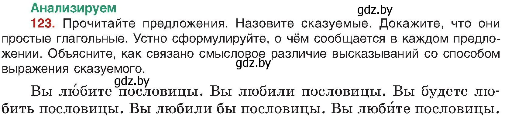 Условие номер 123 (страница 75) гдз по русскому языку 8 класс Мурина, Долбик, учебник