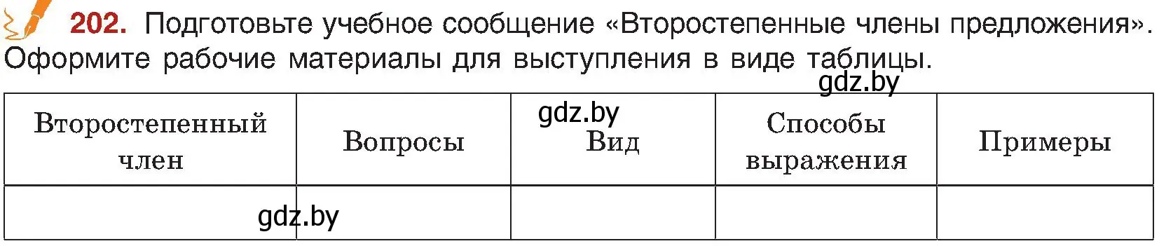 Условие номер 202 (страница 111) гдз по русскому языку 8 класс Мурина, Долбик, учебник