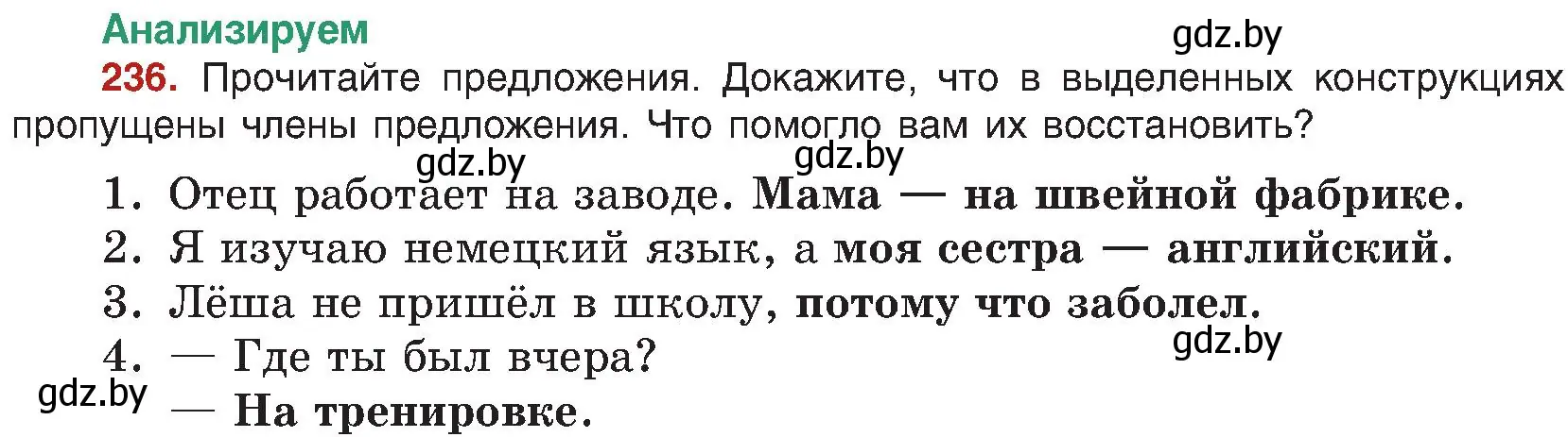 Условие номер 236 (страница 126) гдз по русскому языку 8 класс Мурина, Долбик, учебник