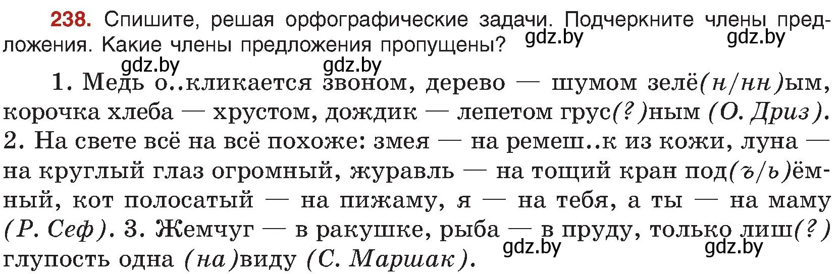 Условие номер 238 (страница 127) гдз по русскому языку 8 класс Мурина, Долбик, учебник