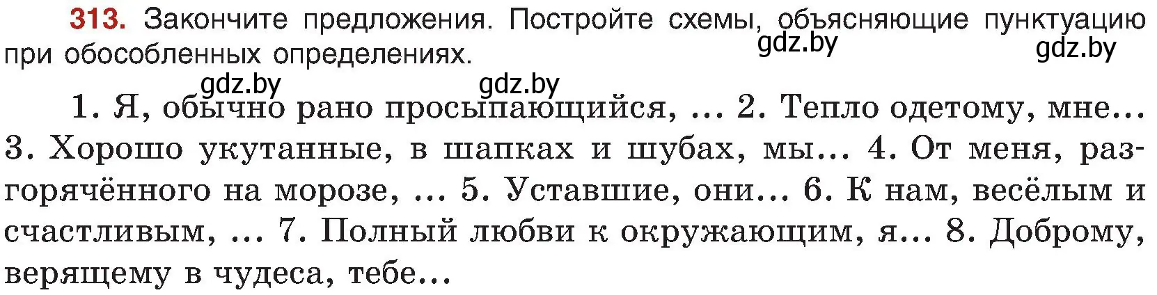 Условие номер 313 (страница 171) гдз по русскому языку 8 класс Мурина, Долбик, учебник