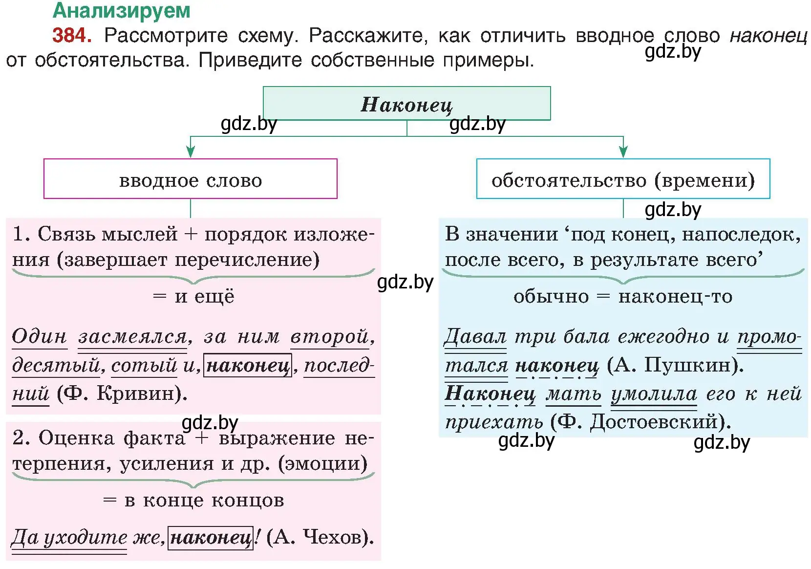 Условие номер 384 (страница 212) гдз по русскому языку 8 класс Мурина, Долбик, учебник