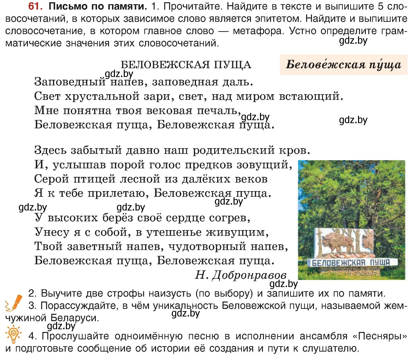 Условие номер 61 (страница 43) гдз по русскому языку 8 класс Мурина, Долбик, учебник