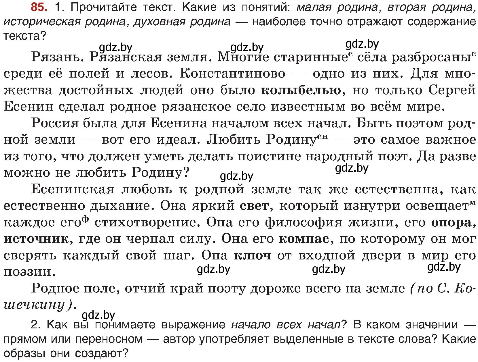 Условие номер 85 (страница 56) гдз по русскому языку 8 класс Мурина, Долбик, учебник