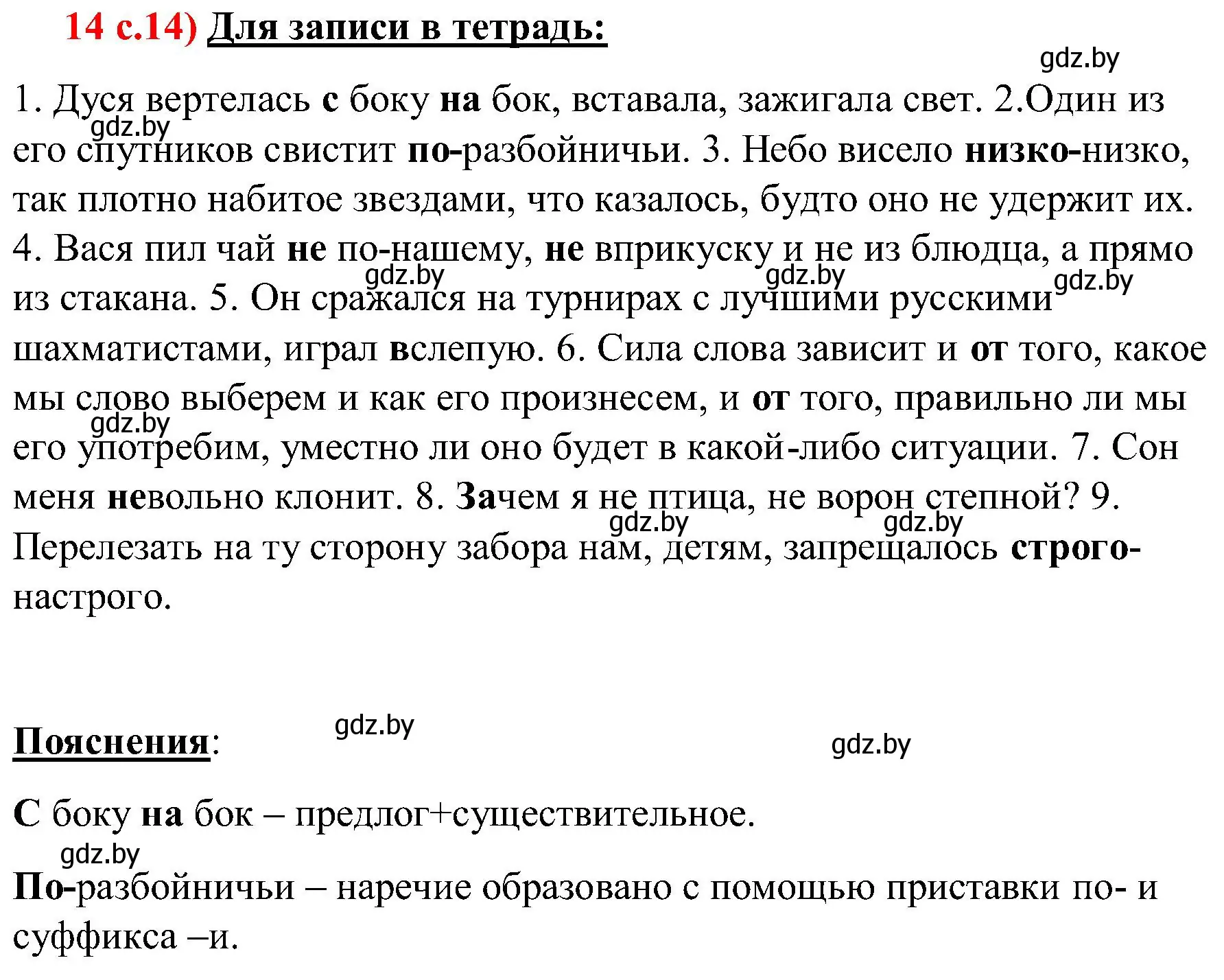 Решение номер 14 (страница 14) гдз по русскому языку 8 класс Мурина, Долбик, учебник