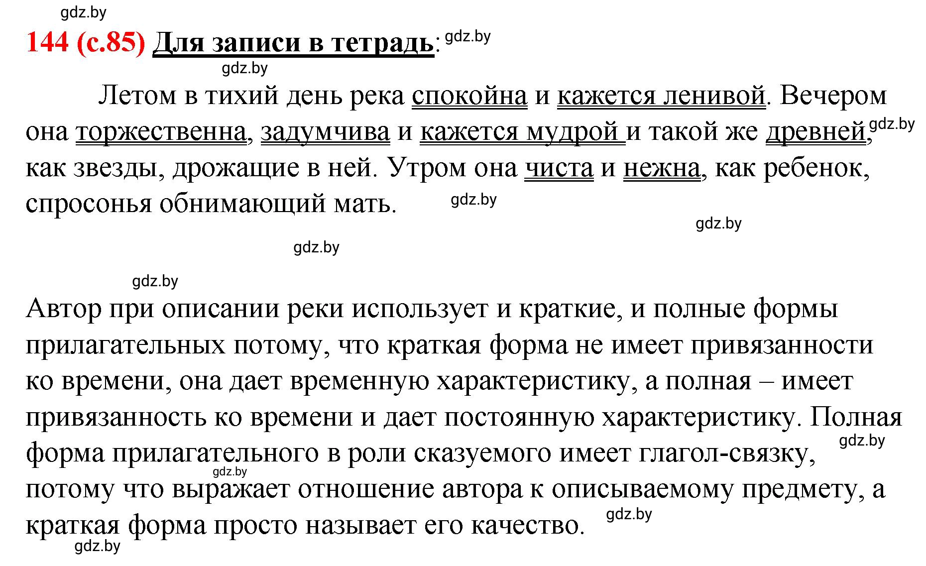 Решение номер 144 (страница 85) гдз по русскому языку 8 класс Мурина, Долбик, учебник