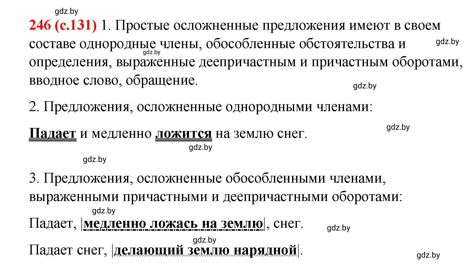 Решение номер 246 (страница 131) гдз по русскому языку 8 класс Мурина, Долбик, учебник