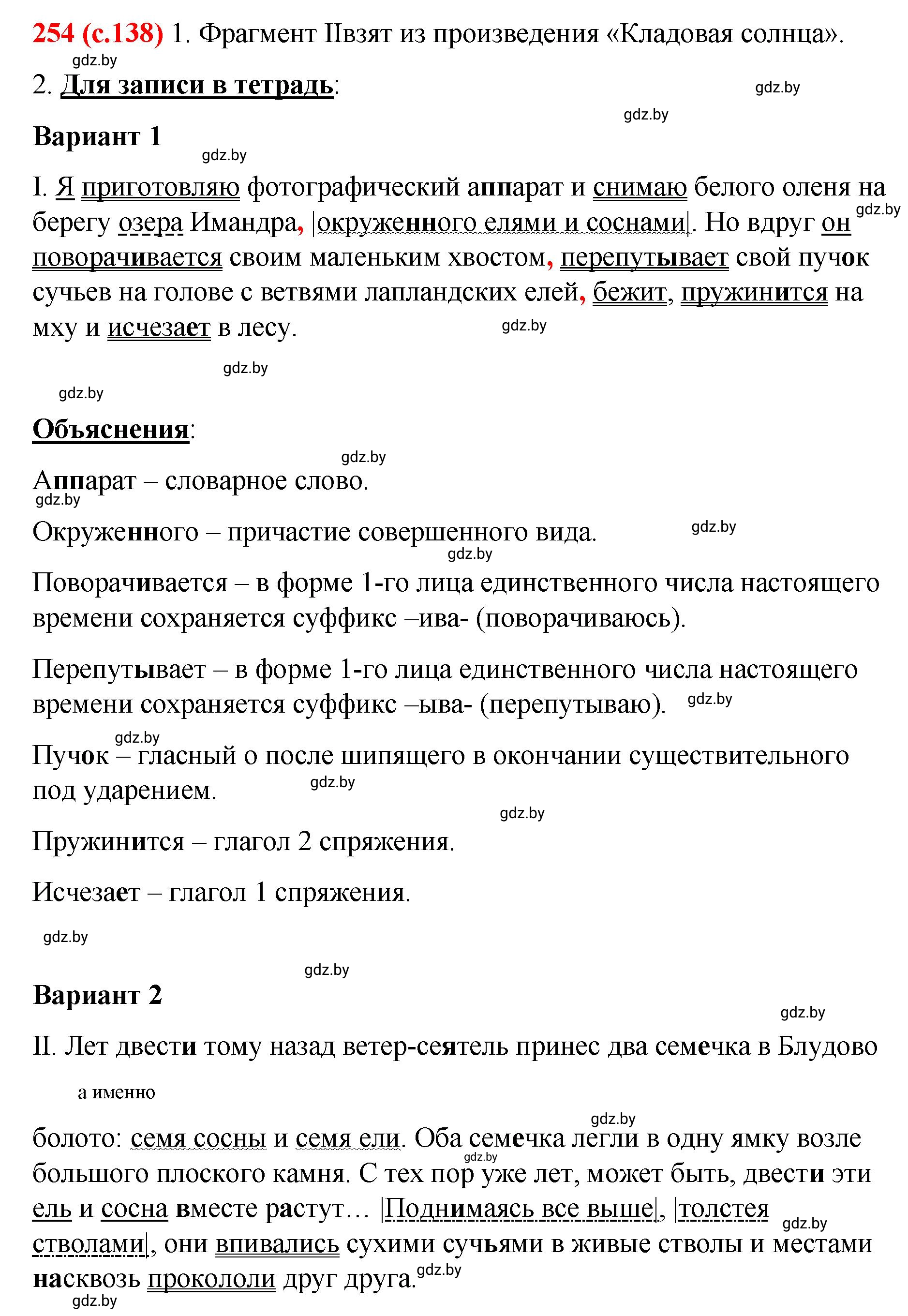 Решение номер 254 (страница 138) гдз по русскому языку 8 класс Мурина, Долбик, учебник