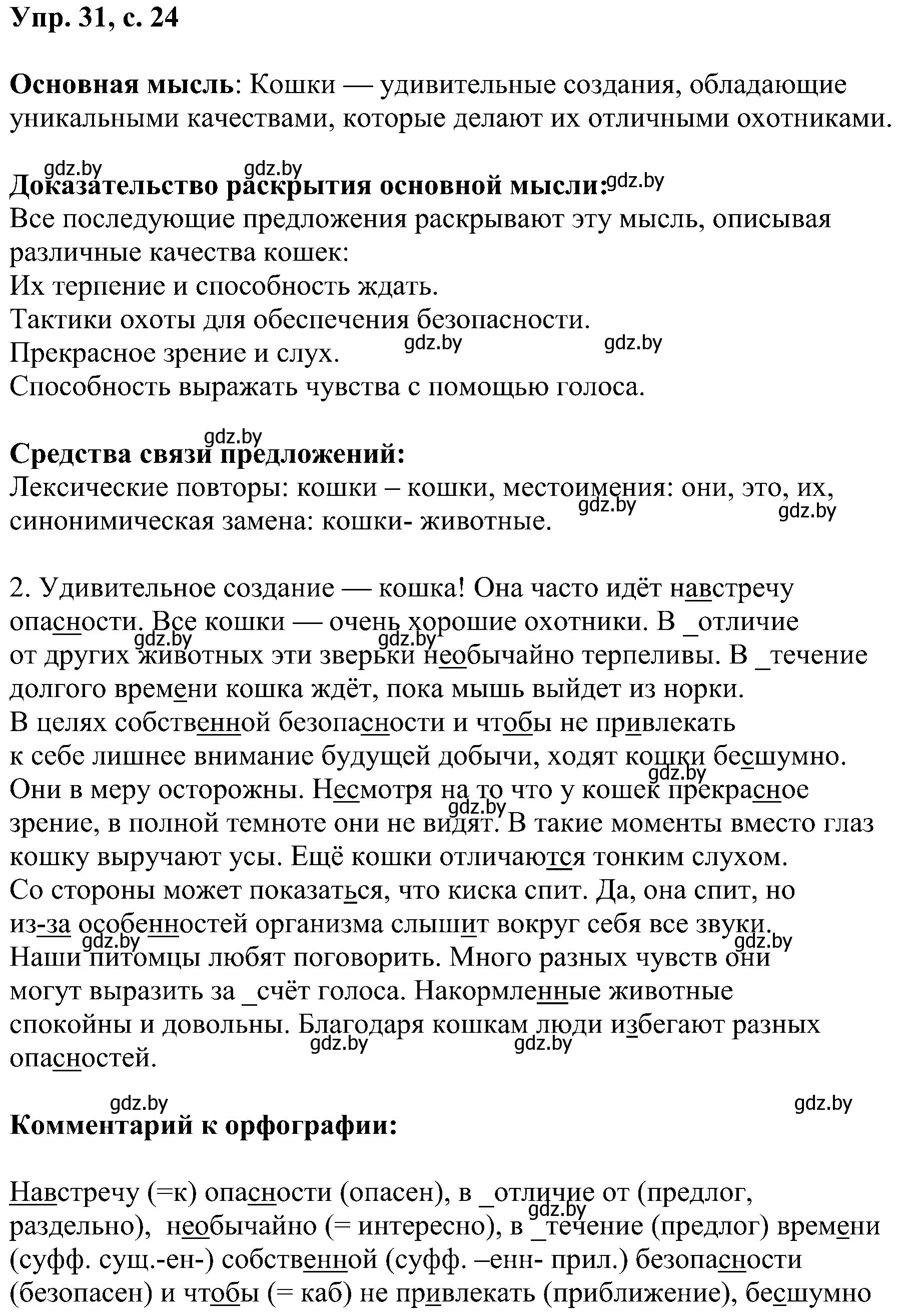 Решение номер 31 (страница 24) гдз по русскому языку 8 класс Мурина, Долбик, учебник