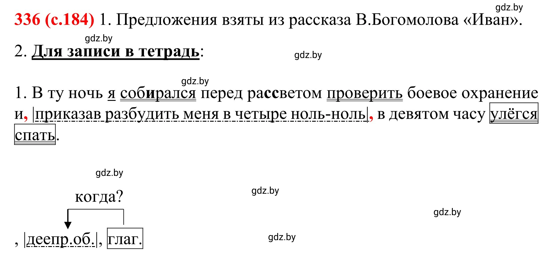 Решение номер 336 (страница 184) гдз по русскому языку 8 класс Мурина, Долбик, учебник