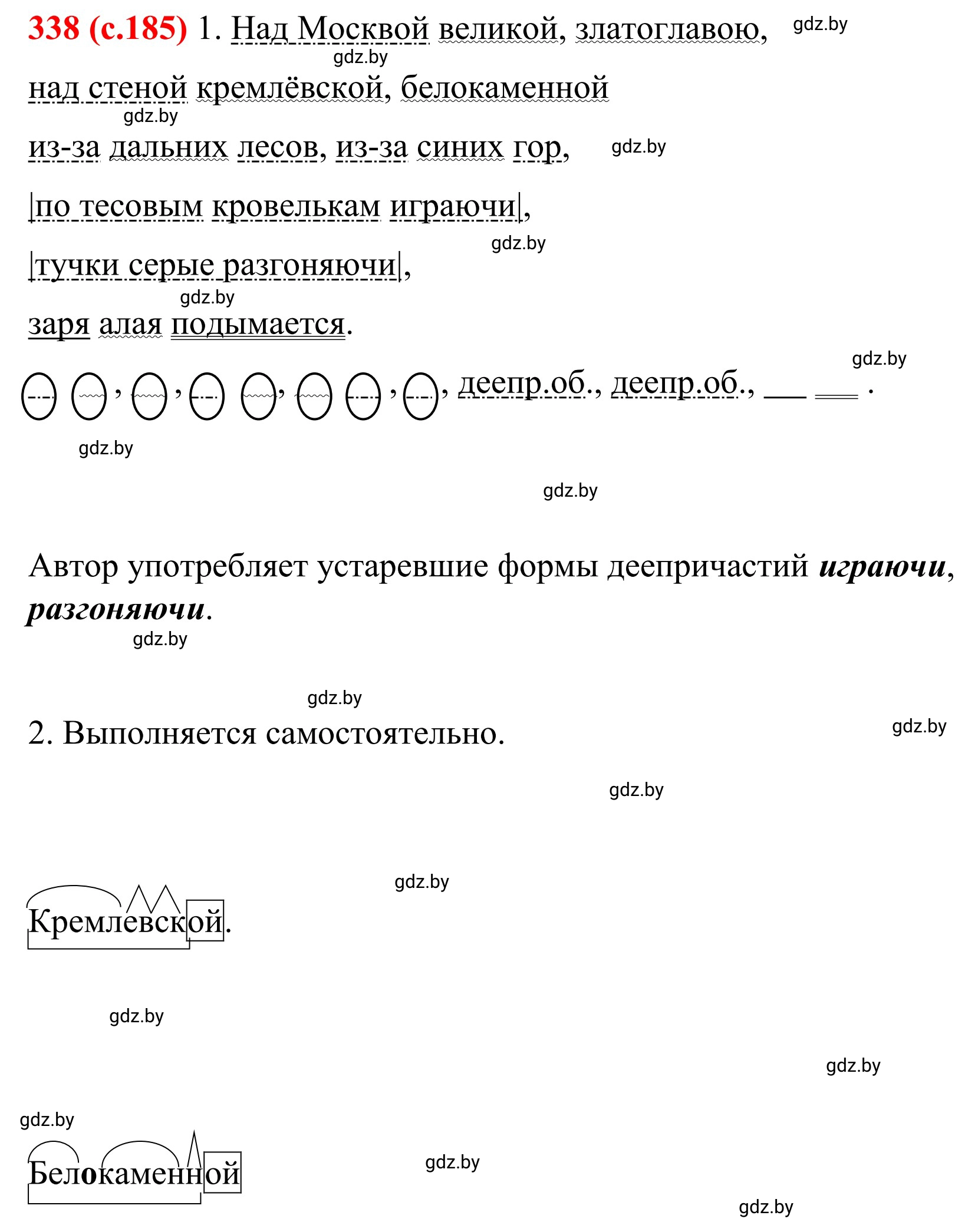 Решение номер 338 (страница 185) гдз по русскому языку 8 класс Мурина, Долбик, учебник