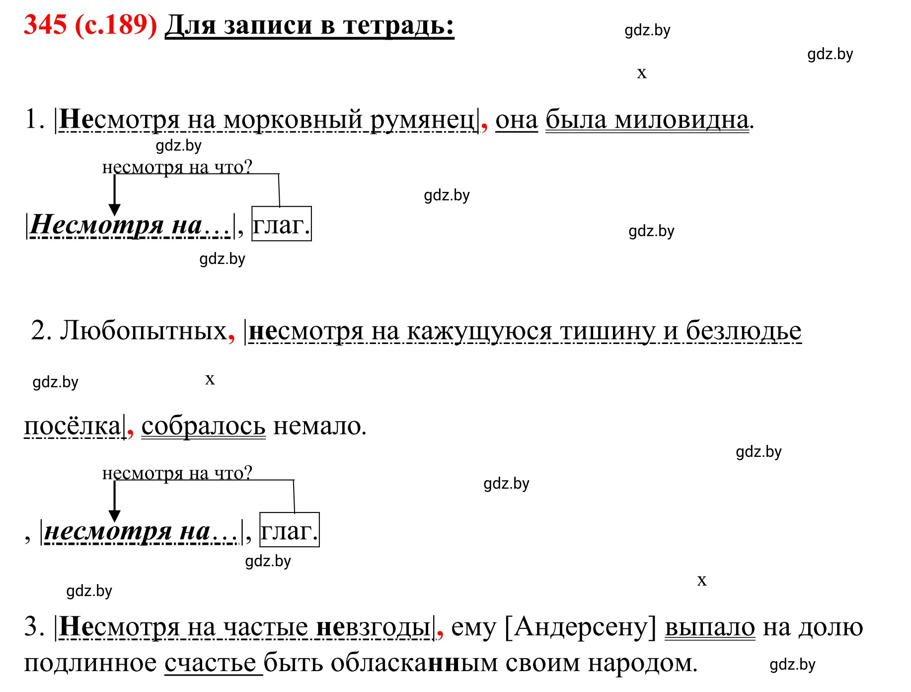 Решение номер 345 (страница 189) гдз по русскому языку 8 класс Мурина, Долбик, учебник