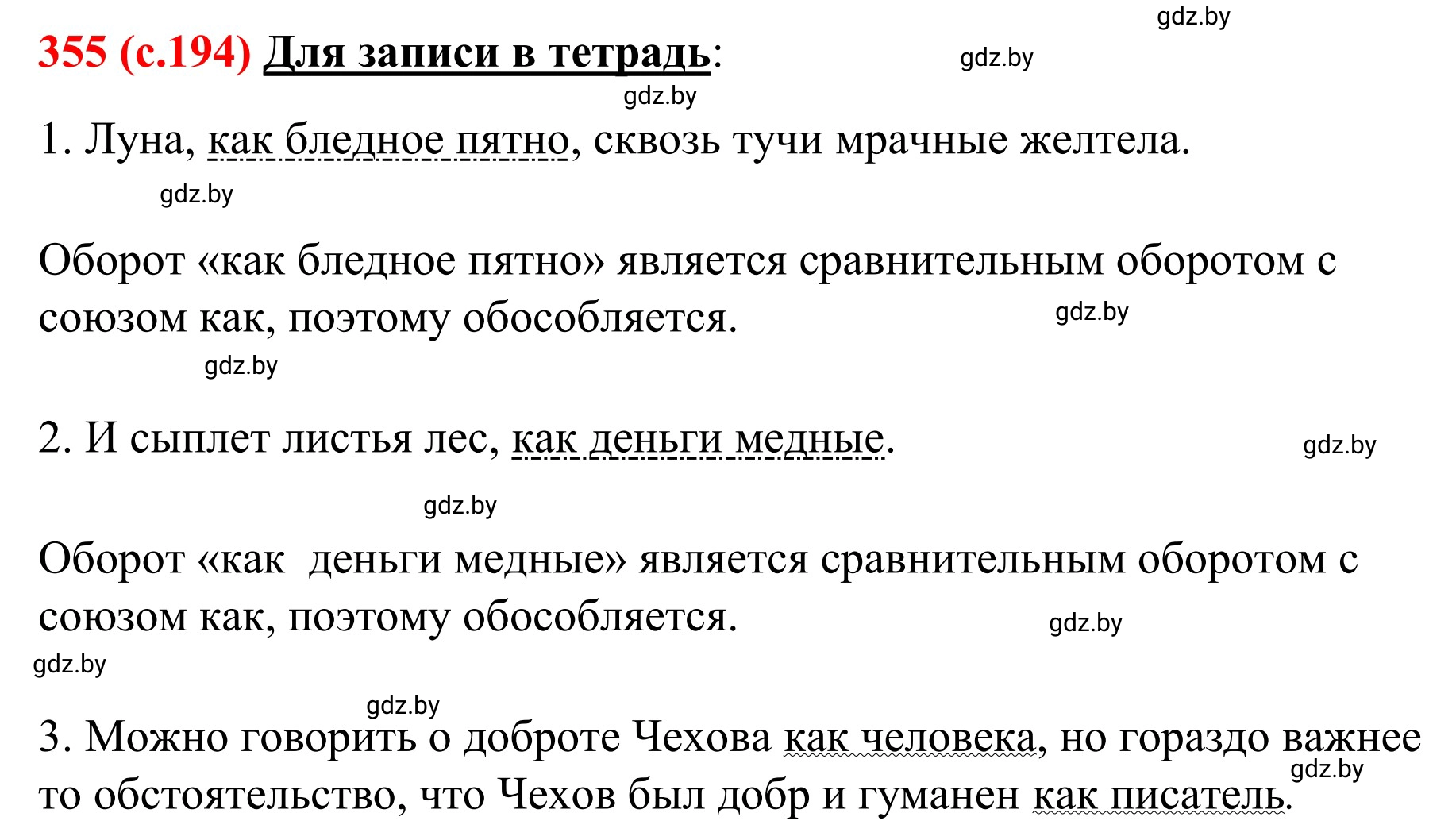 Решение номер 355 (страница 194) гдз по русскому языку 8 класс Мурина, Долбик, учебник
