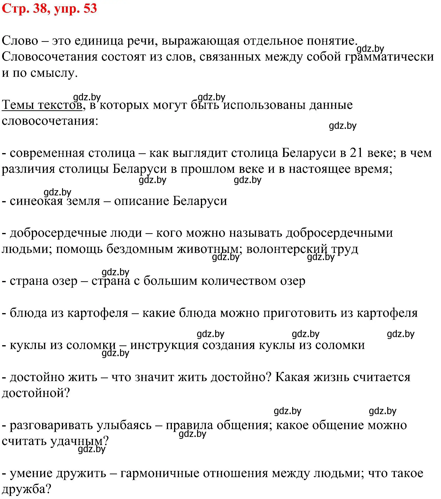 Решение номер 53 (страница 38) гдз по русскому языку 8 класс Мурина, Долбик, учебник