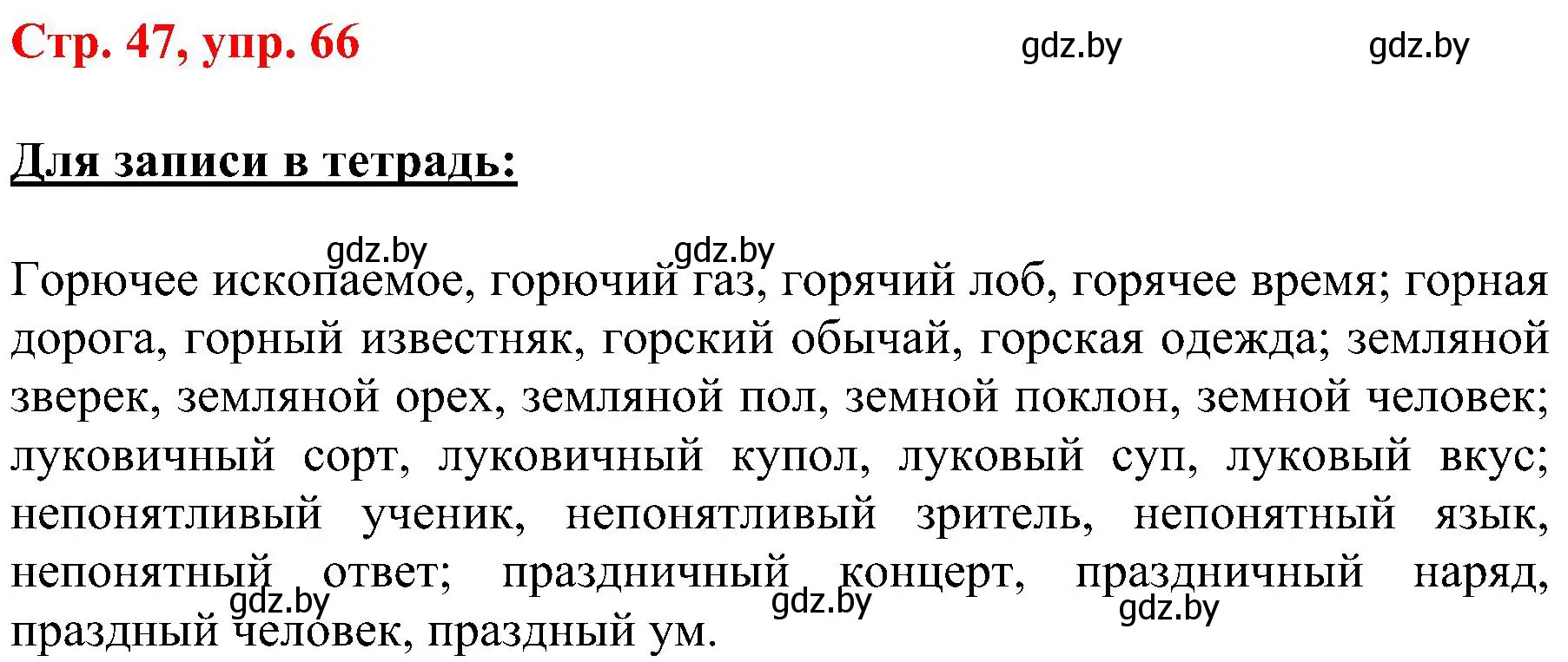 Решение номер 66 (страница 47) гдз по русскому языку 8 класс Мурина, Долбик, учебник