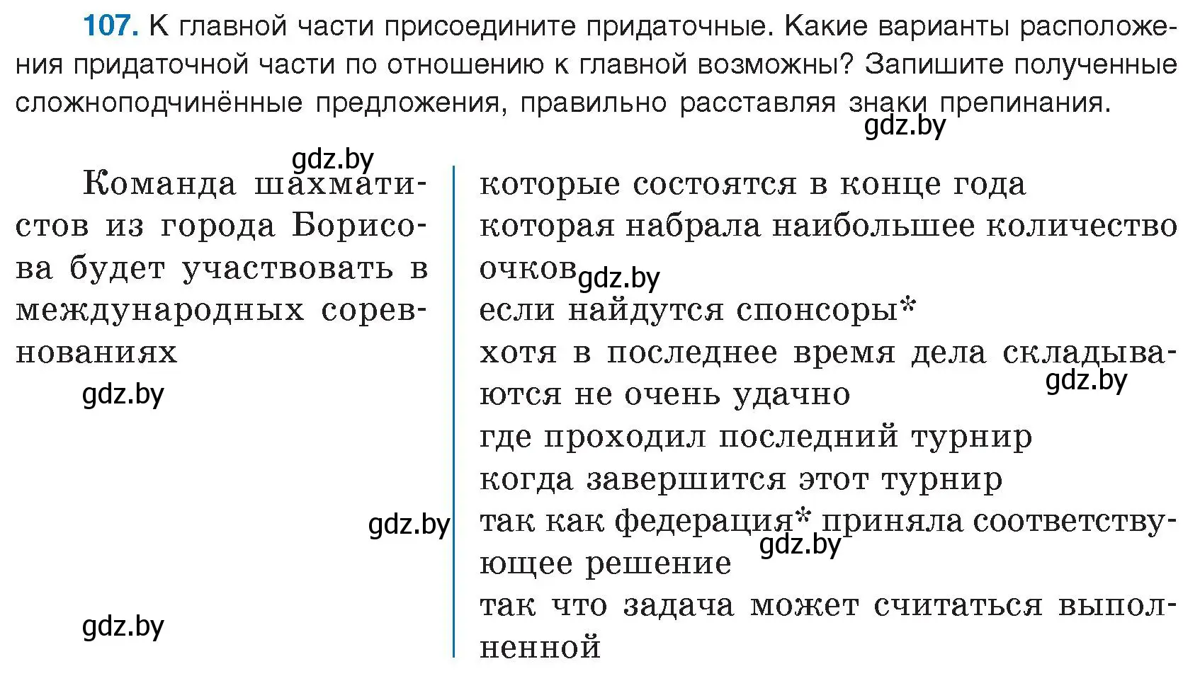 Условие номер 107 (страница 65) гдз по русскому языку 9 класс Мурина, Литвинко, учебник