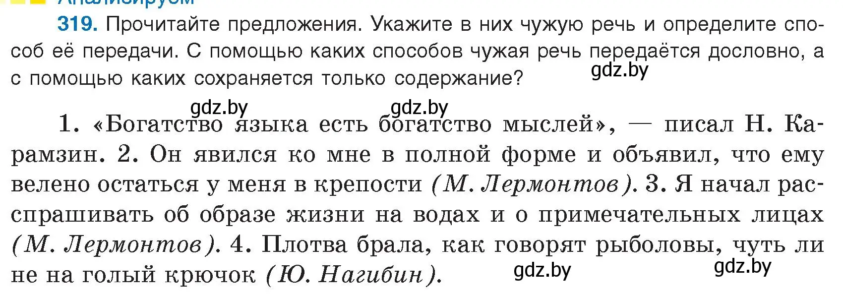 Условие номер 319 (страница 185) гдз по русскому языку 9 класс Мурина, Литвинко, учебник