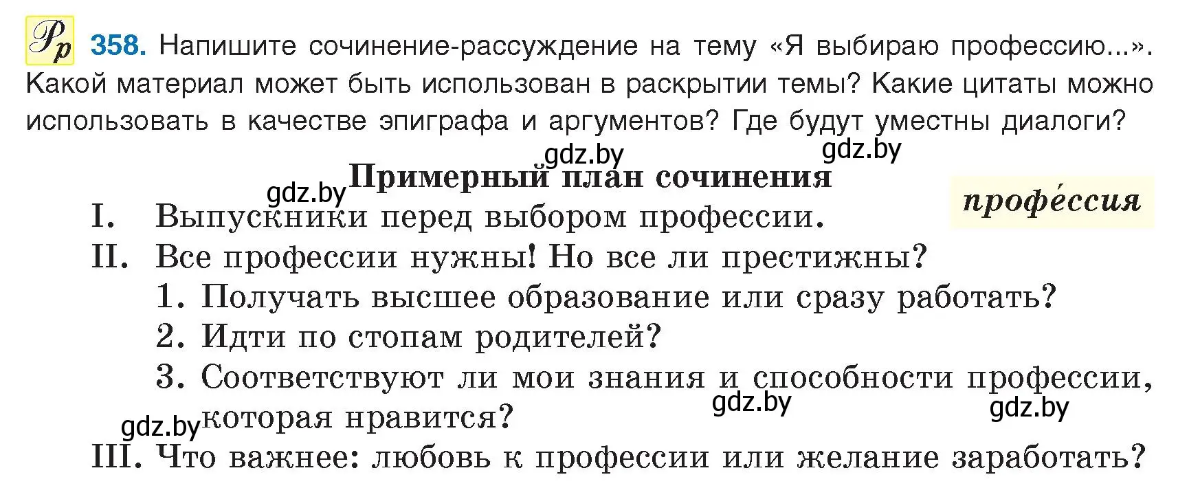 Условие номер 358 (страница 205) гдз по русскому языку 9 класс Мурина, Литвинко, учебник