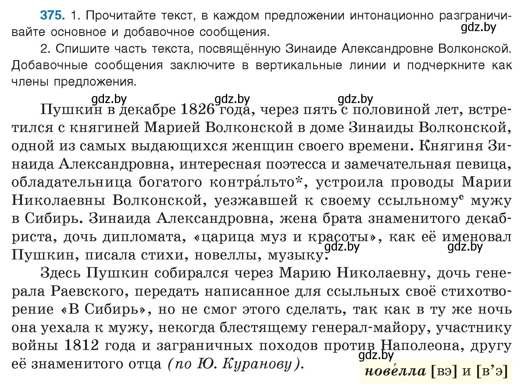 Условие номер 375 (страница 217) гдз по русскому языку 9 класс Мурина, Литвинко, учебник