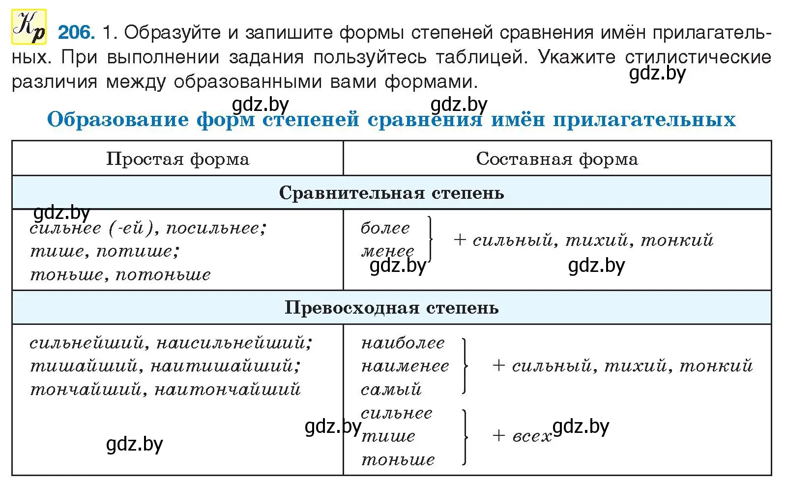 Условие номер 206 (страница 116) гдз по русскому языку 10 класс Леонович, Волынец, учебник