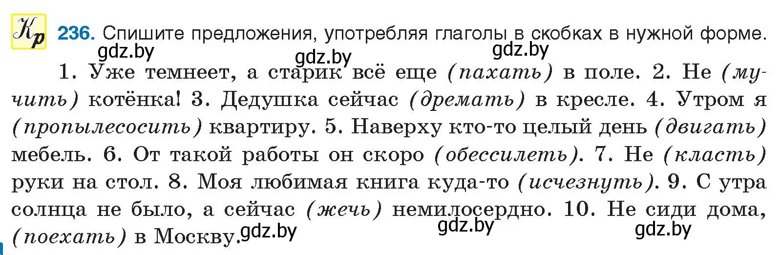 Условие номер 236 (страница 132) гдз по русскому языку 10 класс Леонович, Волынец, учебник