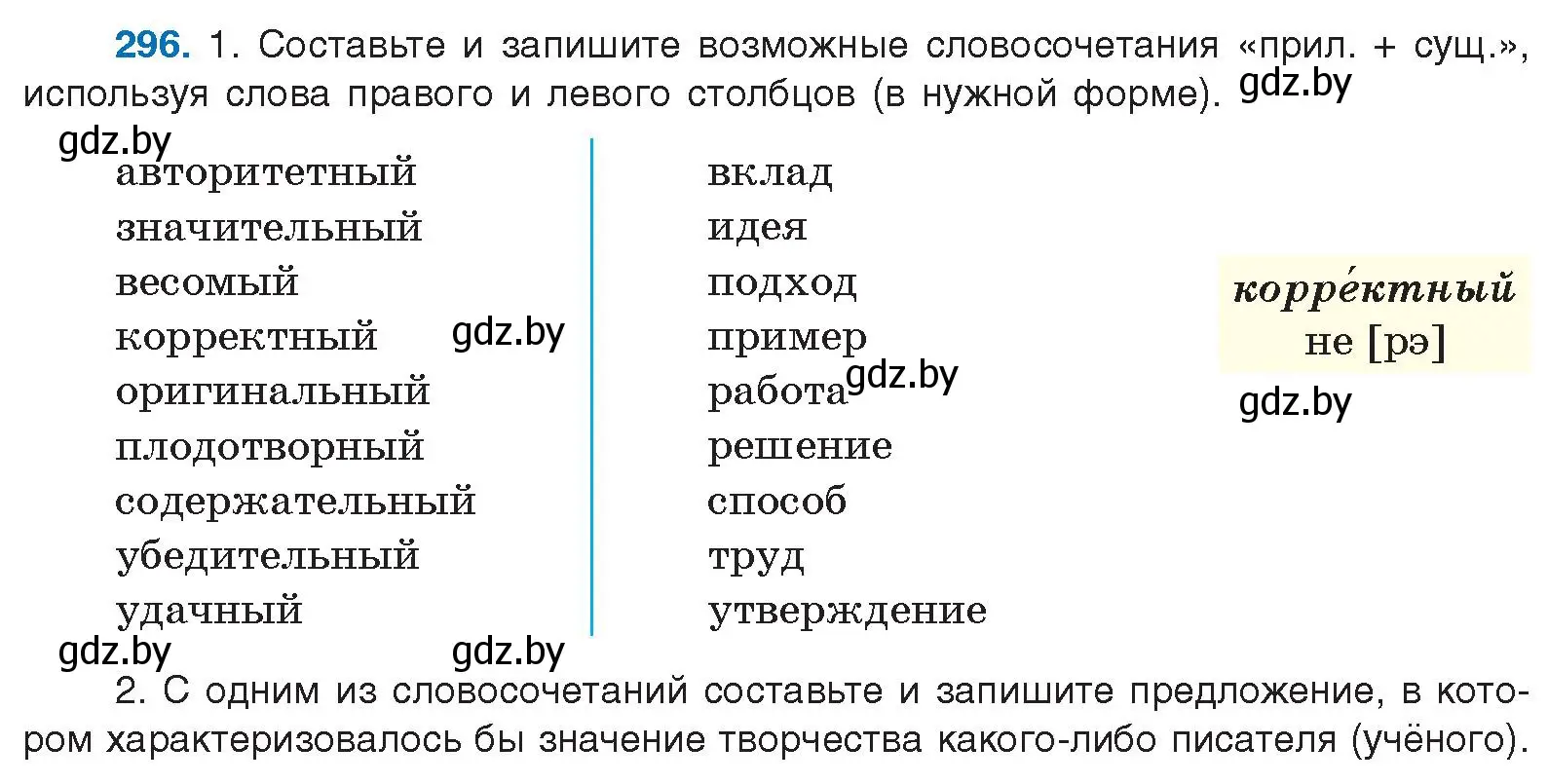 Условие номер 296 (страница 156) гдз по русскому языку 10 класс Леонович, Волынец, учебник