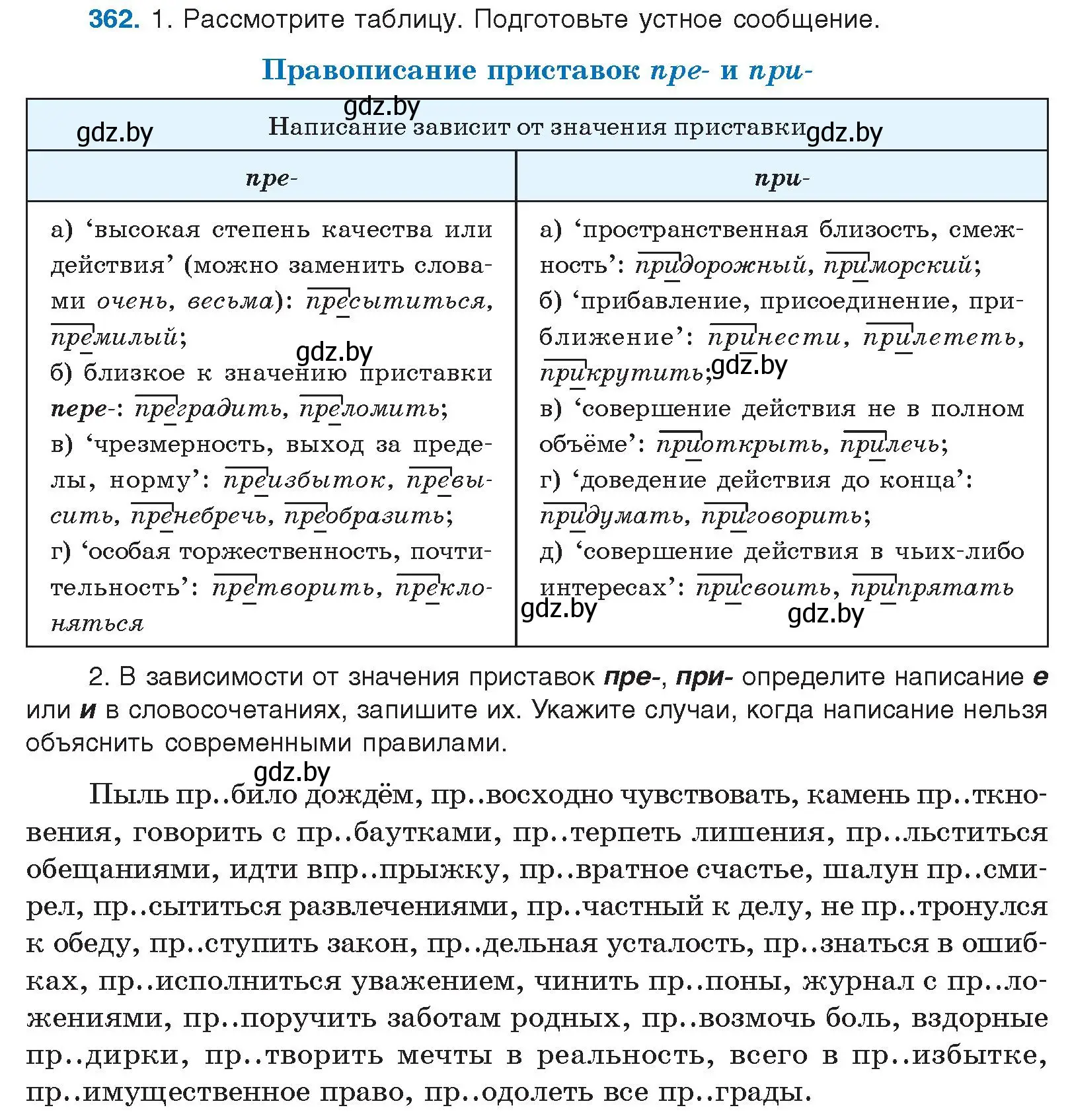 Условие номер 362 (страница 194) гдз по русскому языку 10 класс Леонович, Волынец, учебник