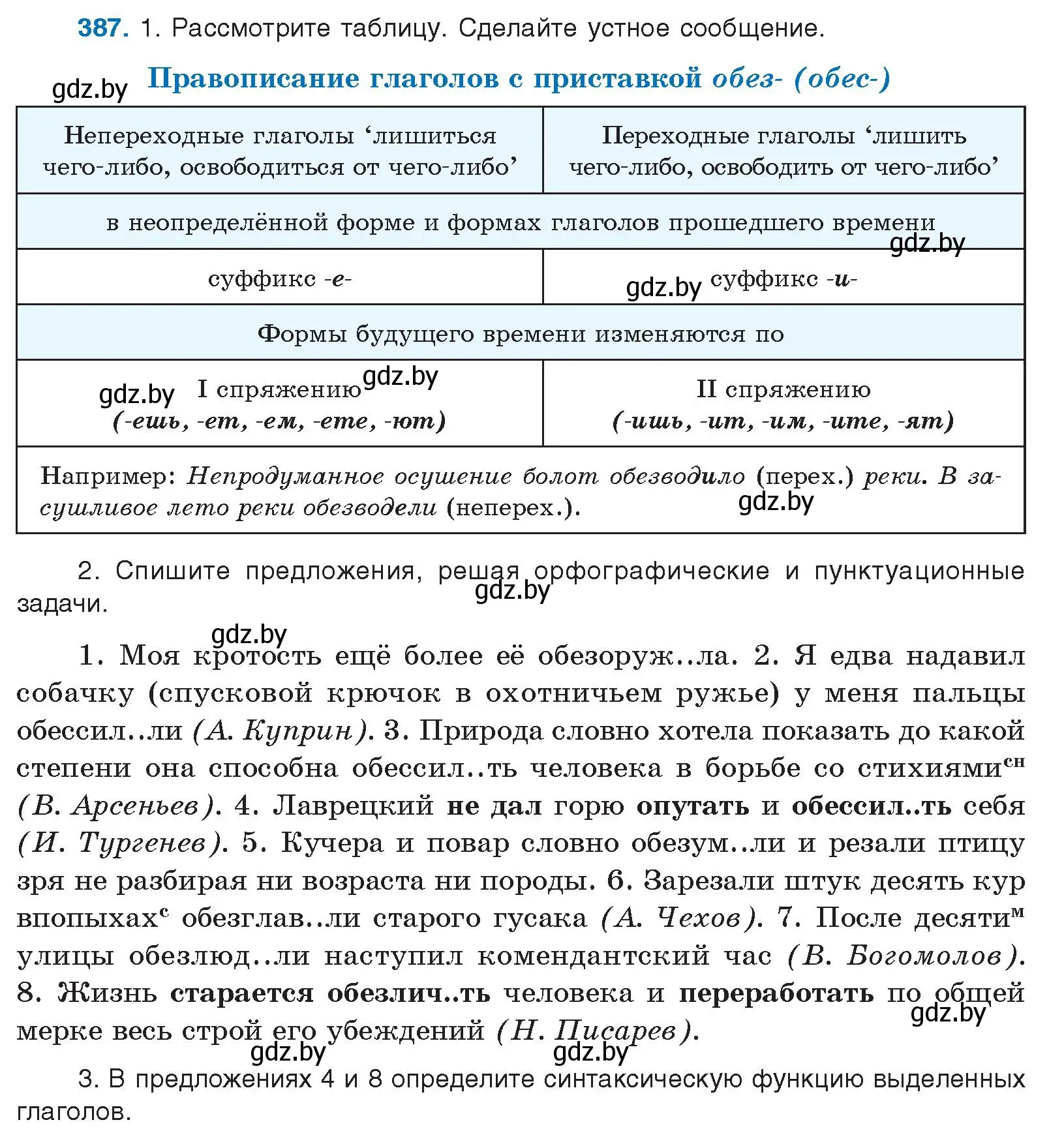 Условие номер 387 (страница 205) гдз по русскому языку 10 класс Леонович, Волынец, учебник