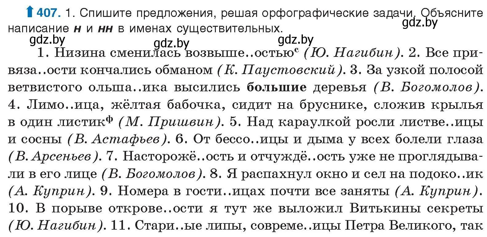 Условие номер 407 (страница 215) гдз по русскому языку 10 класс Леонович, Волынец, учебник