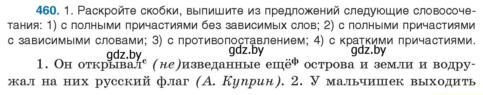 Условие номер 460 (страница 249) гдз по русскому языку 10 класс Леонович, Волынец, учебник