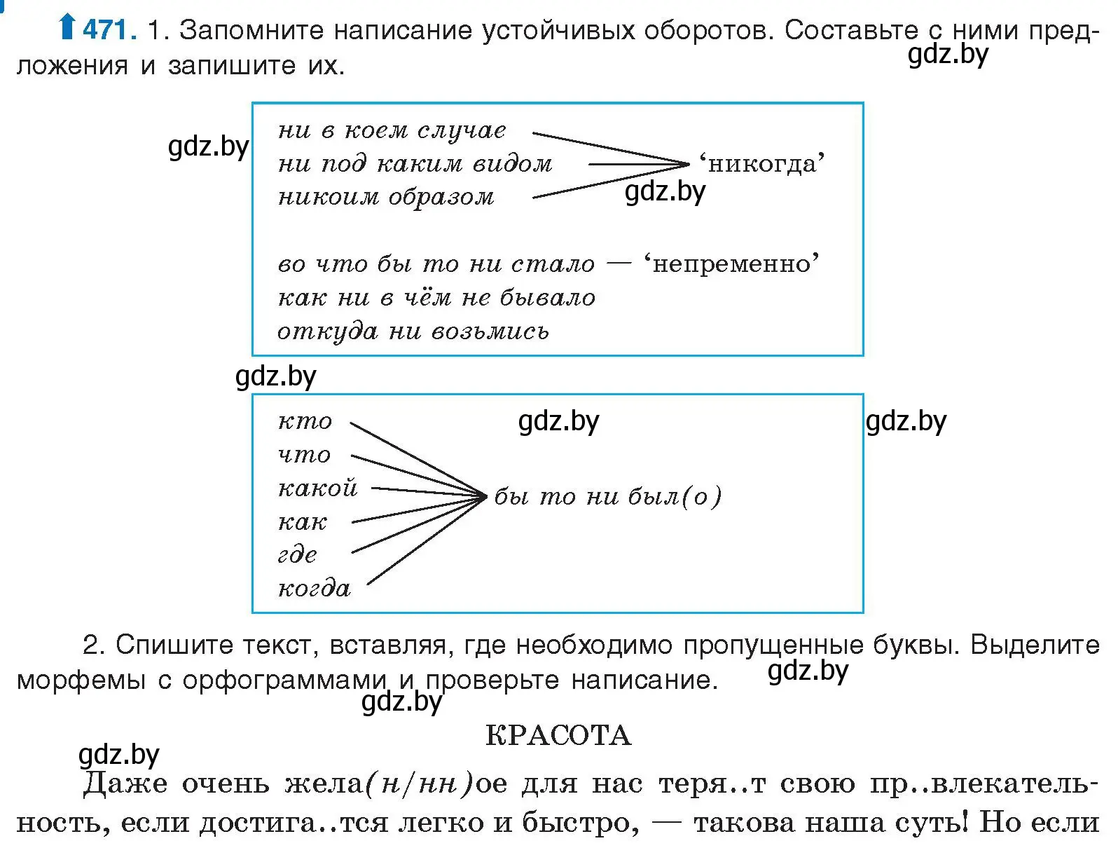 Условие номер 471 (страница 256) гдз по русскому языку 10 класс Леонович, Волынец, учебник