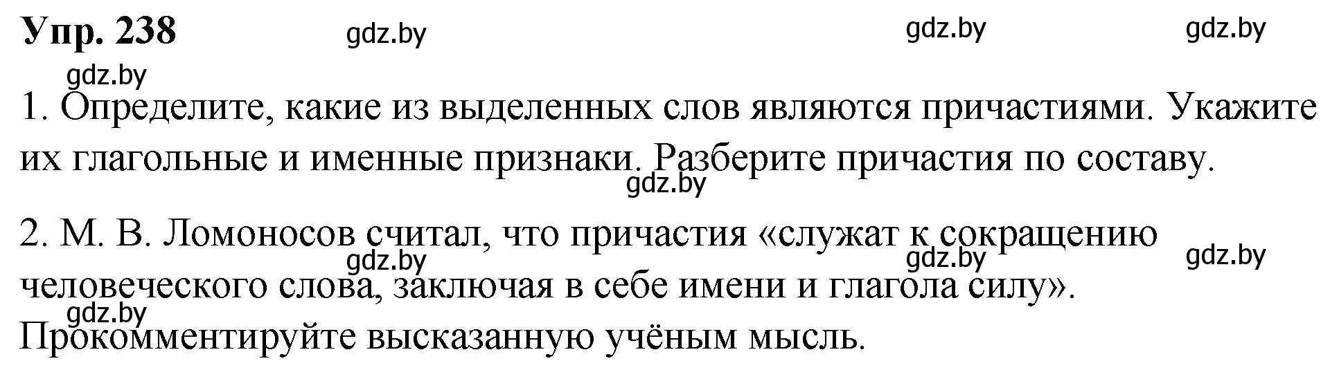 Решение номер 238 (страница 133) гдз по русскому языку 10 класс Леонович, Волынец, учебник