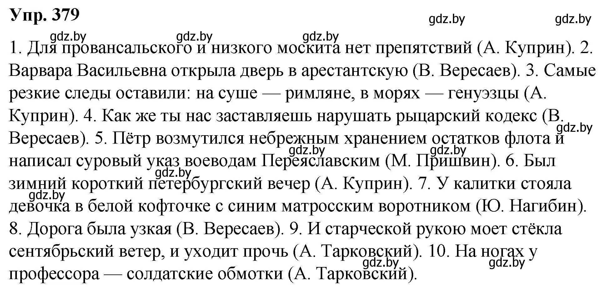 Решение номер 379 (страница 201) гдз по русскому языку 10 класс Леонович, Волынец, учебник