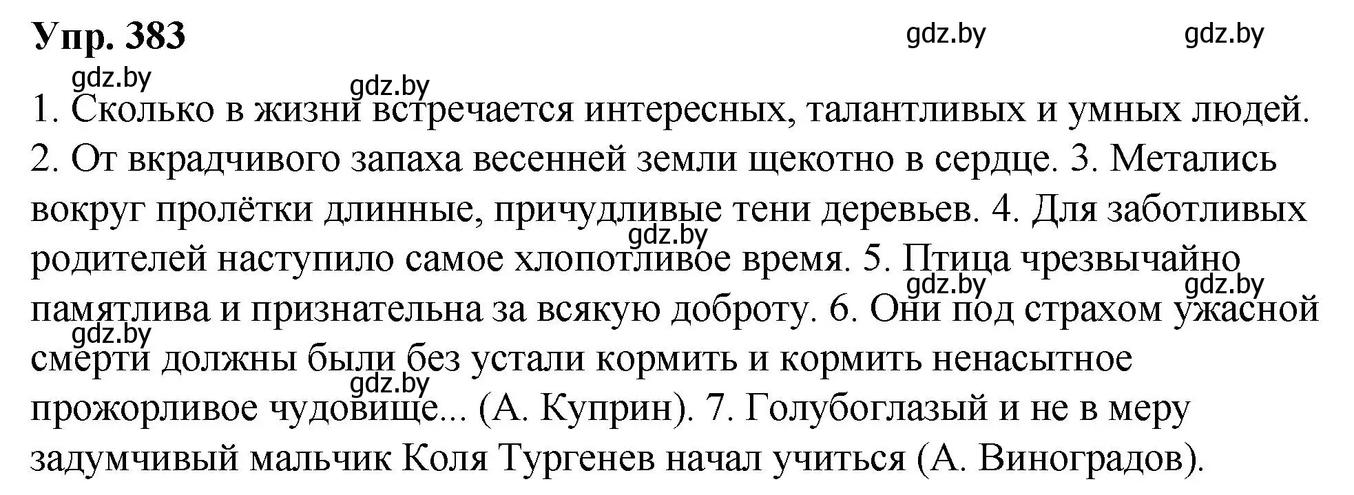 Решение номер 383 (страница 204) гдз по русскому языку 10 класс Леонович, Волынец, учебник