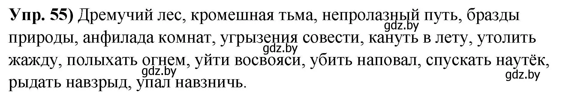 Решение номер 55 (страница 39) гдз по русскому языку 10 класс Леонович, Волынец, учебник