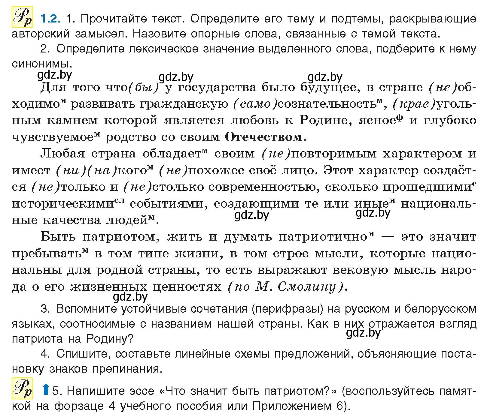 Условие номер 1.2 (страница 4) гдз по русскому языку 11 класс Долбик, Литвинко, учебник