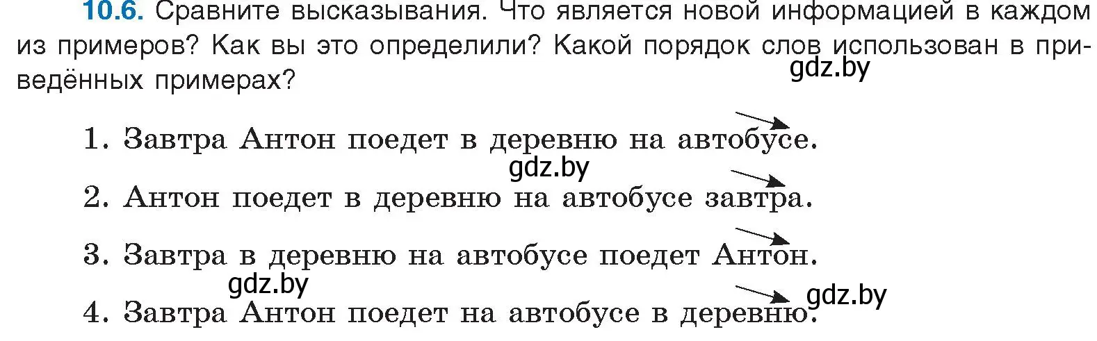 Условие номер 10.6 (страница 62) гдз по русскому языку 11 класс Долбик, Литвинко, учебник