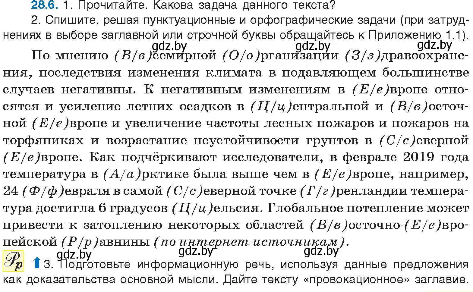Условие номер 28.6 (страница 195) гдз по русскому языку 11 класс Долбик, Литвинко, учебник
