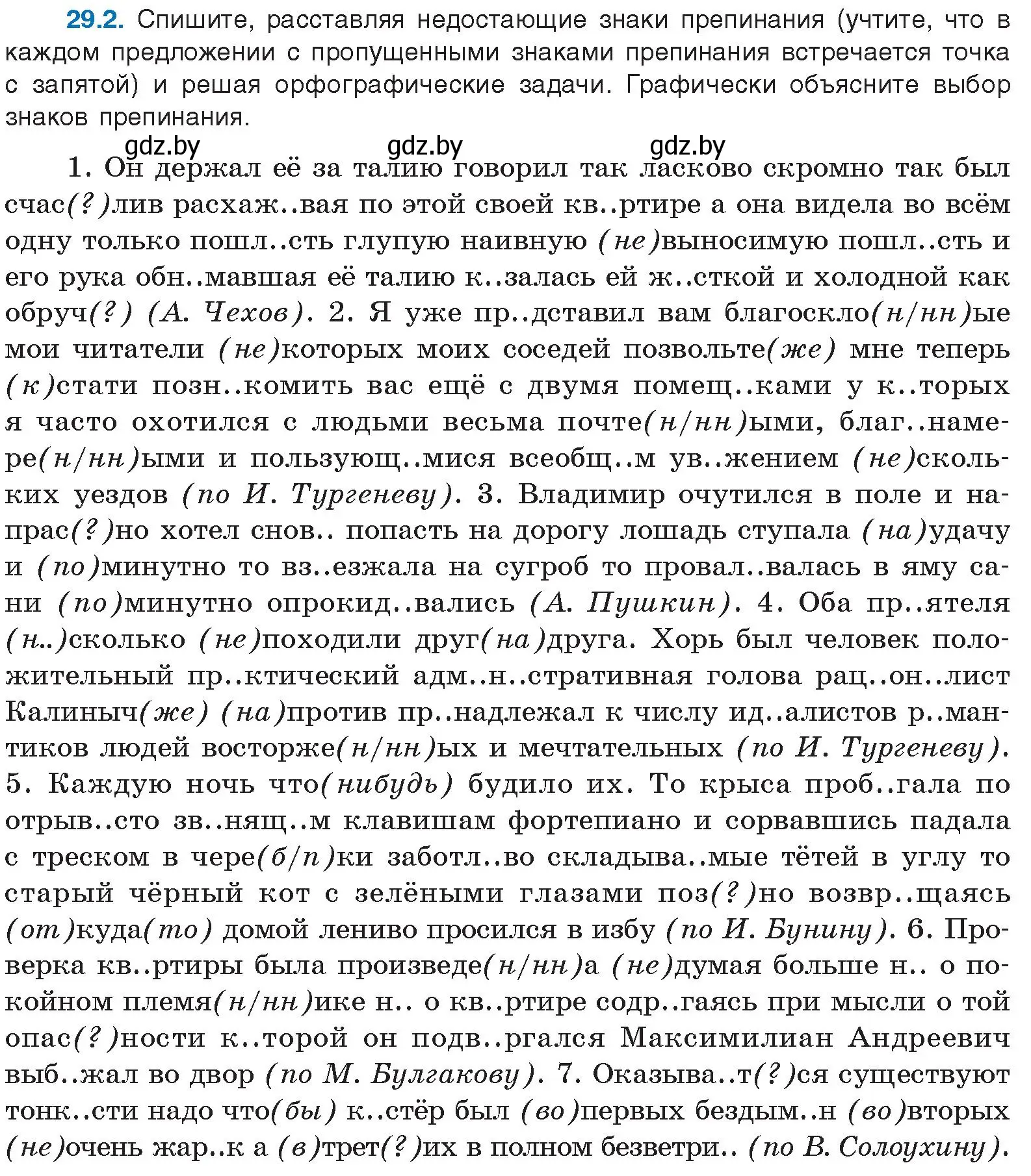 Условие номер 29.2 (страница 206) гдз по русскому языку 11 класс Долбик, Литвинко, учебник