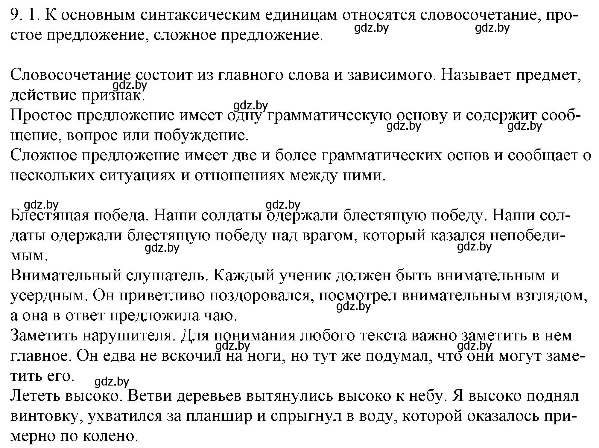 Решение номер 9.1 (страница 50) гдз по русскому языку 11 класс Долбик, Литвинко, учебник