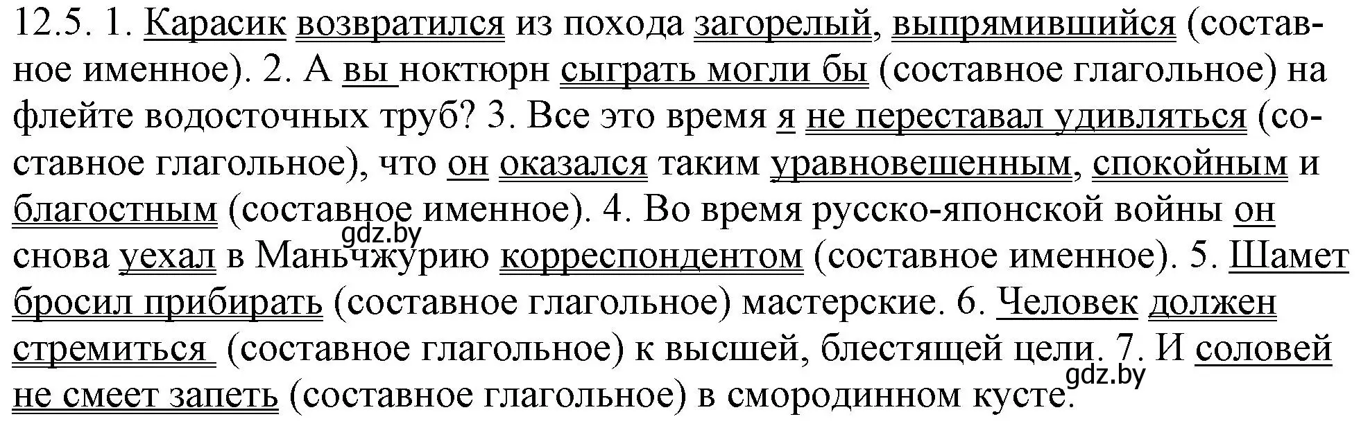 Решение номер 12.5 (страница 70) гдз по русскому языку 11 класс Долбик, Литвинко, учебник