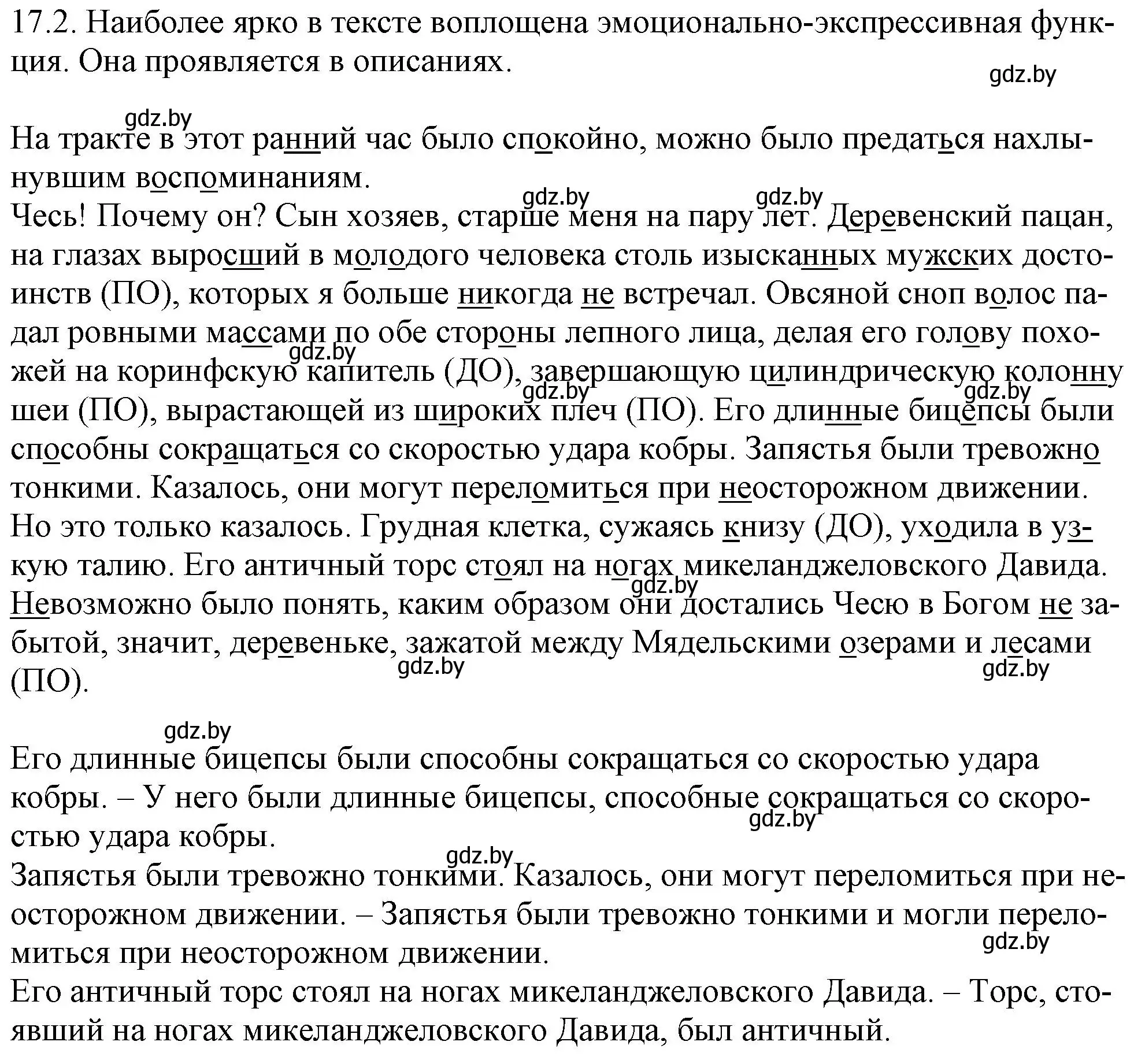 Решение номер 17.2 (страница 103) гдз по русскому языку 11 класс Долбик, Литвинко, учебник