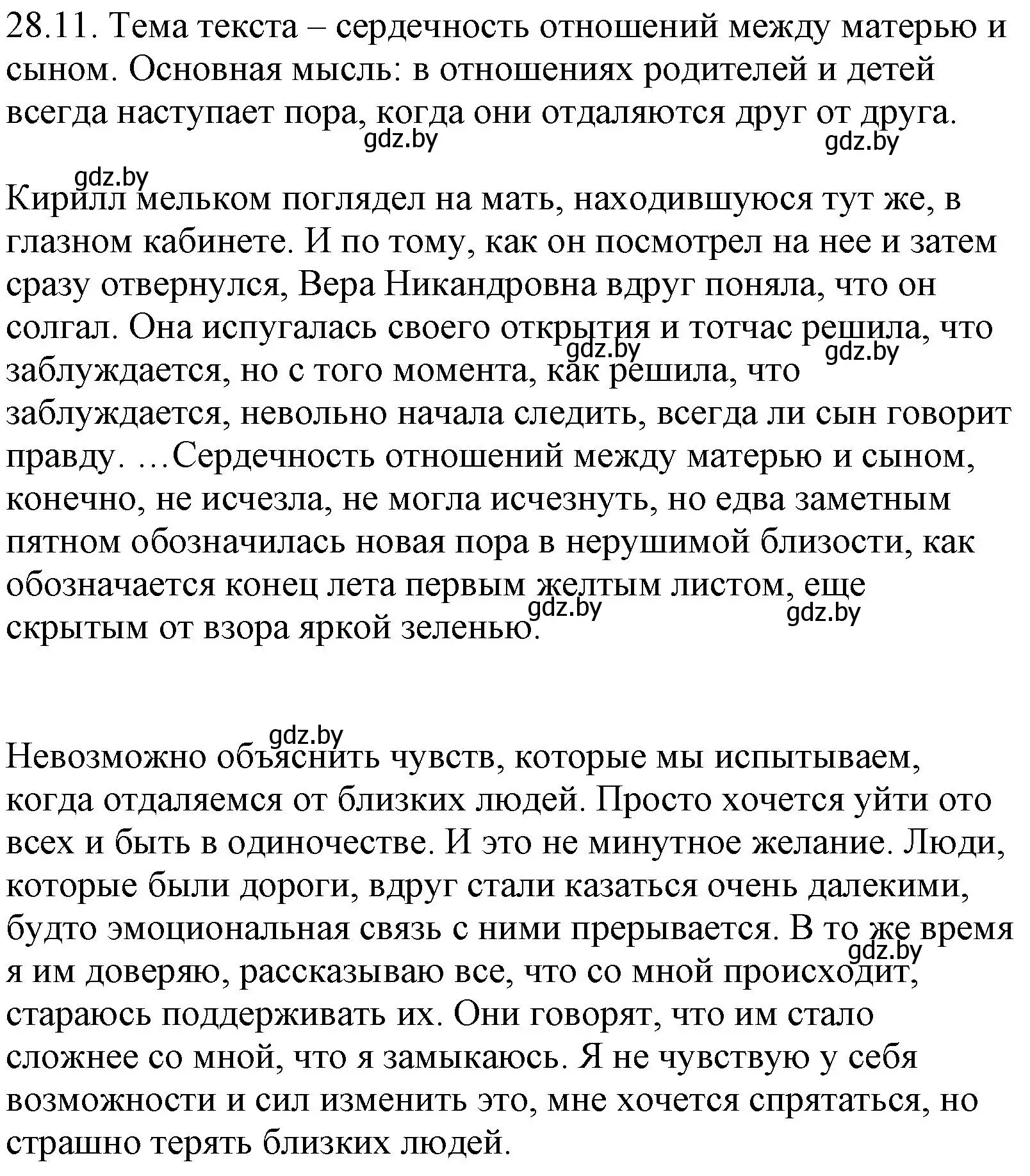 Решение номер 28.11 (страница 199) гдз по русскому языку 11 класс Долбик, Литвинко, учебник